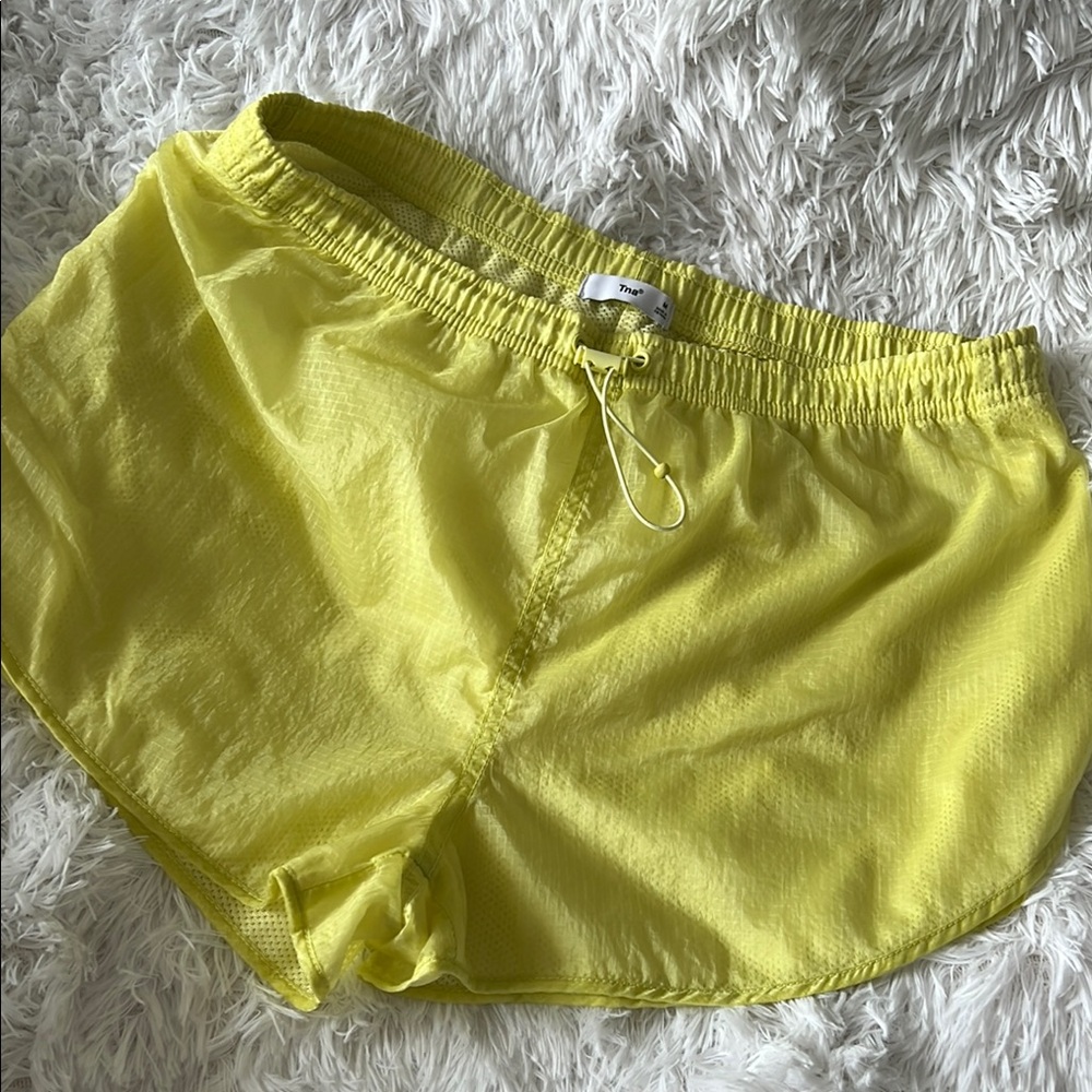 TNA Yellow Athletic Shorts Quick-Dry Elastic Waistband